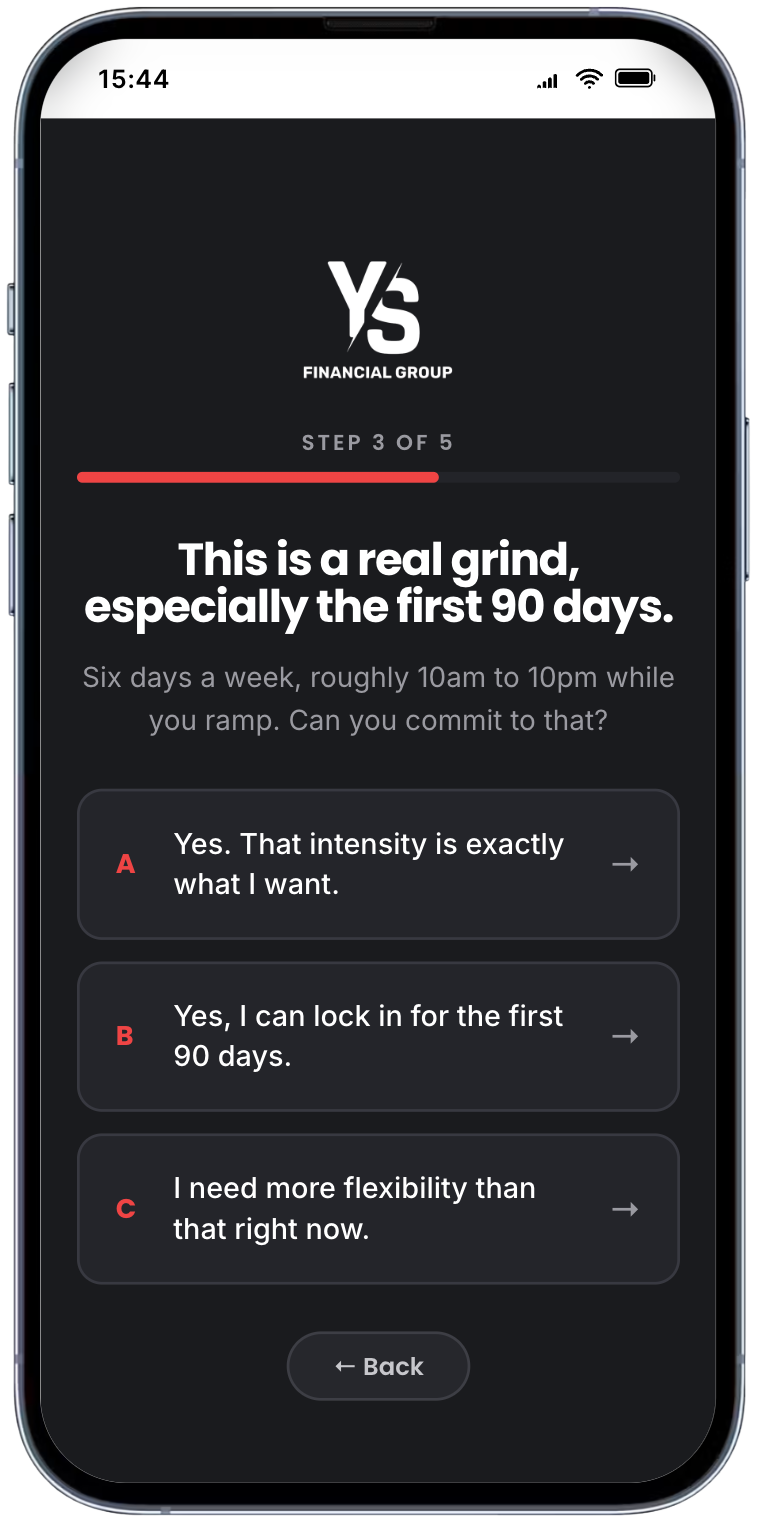 Quiz step 3 of 5: This is a real grind, especially the first 90 days
